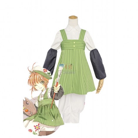Cardcaptor Sakura Sakura Kinomoto Painter Green Cosplay Costumes