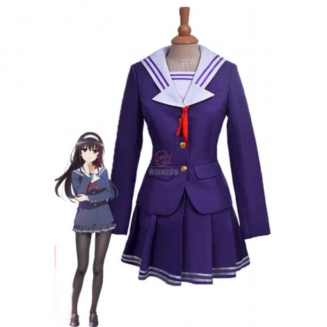 Saekano: How to Raise a Boring Girlfriend Utaha Kasumigaoka Purple Dress Anime Cosplay Costumes