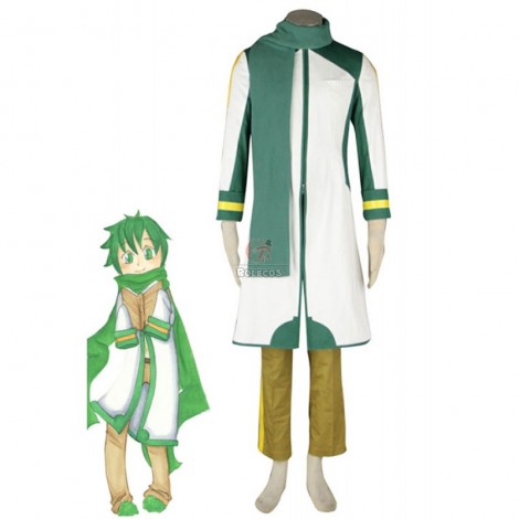 Vocaloid Nigaito Kaito Green Cosplay Costume