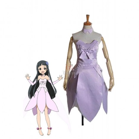 Sword Art Online Yui Cosplay Costume Purple With Cute Bow-knot