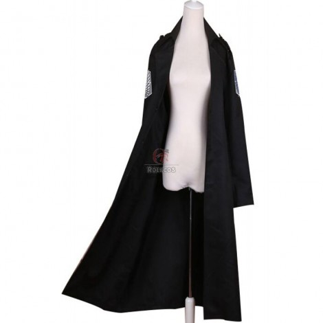 Attack On Titan Eren Jaeger Black Long Section Cloak Cosplay Costume