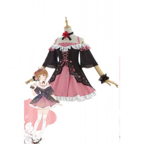 Cardcaptor Sakura Sakura Kinomoto Pink Dress Anime Cosplay Costumes