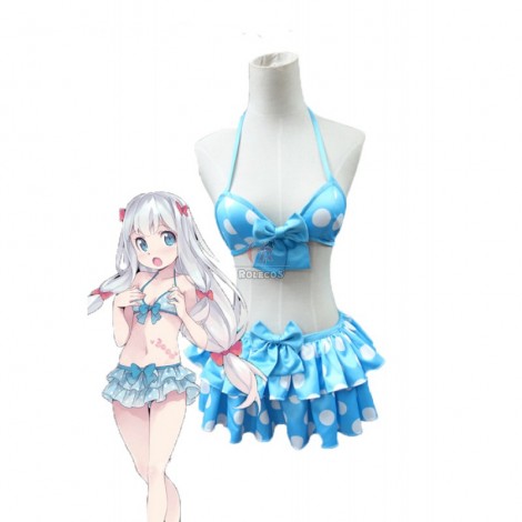 Eromanga Sensei Izumi Sagiri Anime Blue Swimsuit Cosplay Costumes