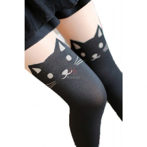 Cute Cat Long Thick Woman Basic Tights Stockings Cosplay Accessories