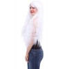 80cm Long Rhapsody White cosplay wig Curly Wave Anime Hair for women