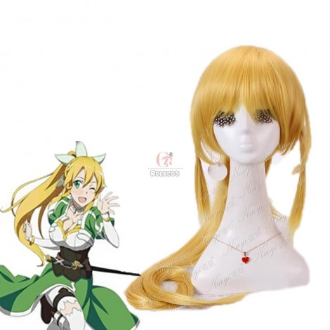 110cm long golden cosplay wig party full ponytail hair New Hot Sword Art Online ALO