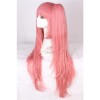 80cm long warm pink cosplay wig Dangan-Ronpa straight clip on ponytails