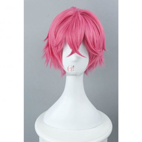 B-Project: Kodou*Ambitious Ashuu Yuuta Anime Cosplay Wigs Synthetic Short Pink Wigs