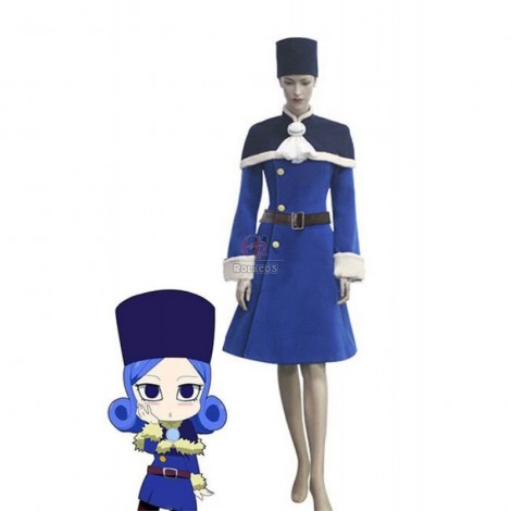 Fairy Tail Rain Woman Juvia Lockser Blue Lolita Dress Cosplay Costumes