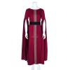 Women Girl Pure Cotton Retro Elegant Red Long Dress