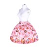 Women Girl Lolita Chiffon Print Bubble Skirt