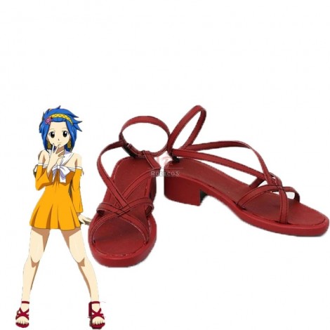 Fairy Tail Anime Levy Mcgarden Cosplay Shoes Red
