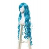 100cm Long Fashion Blue Wavy Cosplay Wigs Women Hair