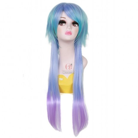 70cm Mixed Color lolita wig Straight Fade Cosplay hair
