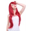 80cm Long Fashion Wig Red Straight Women Hair