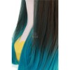 60cm Long Cosplay Wig Mixed Color Blue Straight Fade Women Hair