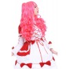 60cm long lolita cosplay wig girls fashion mixed colors wave curly ponytails hair