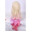 Synthetic Long Mixed Color Pink Hair Curly Cosplay Wigs