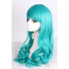 Long Dark Turquoise Anime Curly Wavy Cosplay Wigs Party Hair
