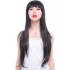 70cm Long Fashion Wig of Black Straight Neat Bangs Women Hair