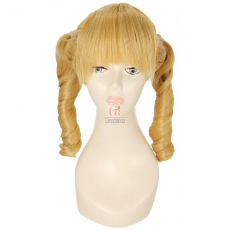 40cm Madoka Magica / Tomoe Mami Medium Long butterscotch cosplay party hair wig
