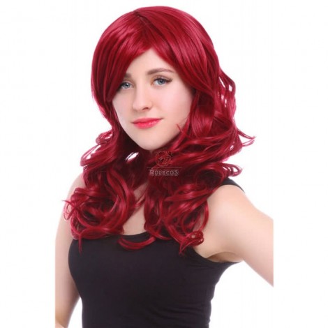 50cm Long Red Curly Anime Cosplay Wig