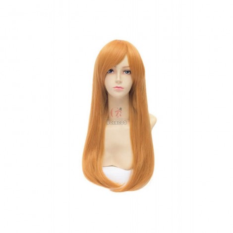 55cm Orange Straight Neon Genesis Evangelion Soryu Asuka Langley Cosplay Wig
