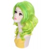 40cm Medium Zipper Wave Mixed Green And Yellow Cosplay Wig