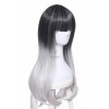 Fashion Lolita Long Black Mixed White and Gray Synthetic Cosplay Wigs