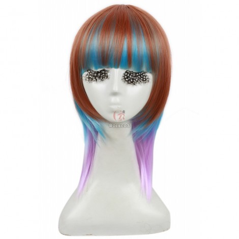 40cm Medium Mixed Color Straight Anime cosplay wig