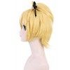 35cm long yellow blonde Felt braid ponytail cosplay wig