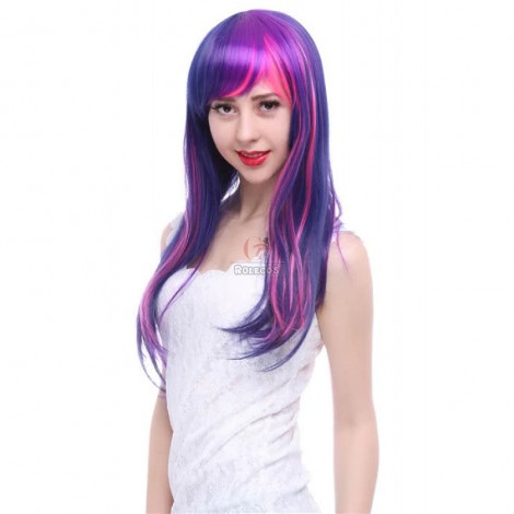 Mixed Color My Little Pony Twilight Sparkle Cosplay Party Wigs