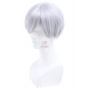 25cm short Silver Grey Evangelion fashion Cosplay hair synthetic wig