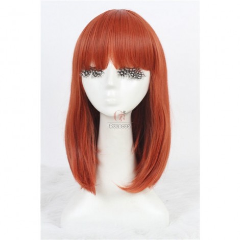 35cm medium Orange-red Uta No Prince Sama Nanami Haruka Straight Cosplay Wig