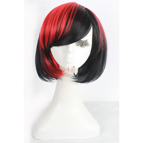 30cm Medium multi-color straight party cosplay wig 3 colors for celection