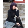 30cm Black Purple Cosplay Wig Sailormoon Tomoe Hotaru Neat bangs girls hair