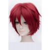 30cm Gaara Wine Red Short Cosplay Wig Modelling lifelike