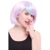 35cm Short Pink BOB Wig Mixed Blue Straight Women Party Hair