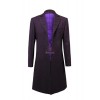 Who Is Doctor Eleventh 11th Dr. Purple Wool Frock Coat Cosplay Costume