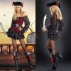 Black And Red Pirate Halloween Costumes For Sexy Women Fancy Dress