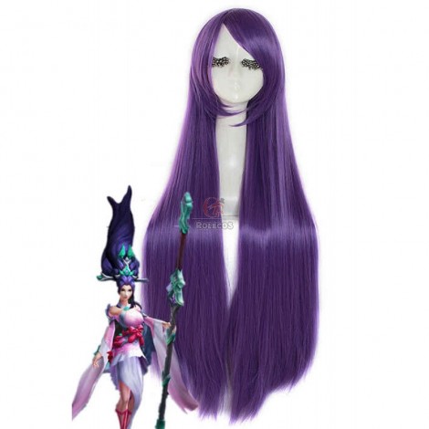 LOL Sacred Sword Janna Purple Game Cosplay Wigs