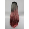 85cm Long Black Mixed Red LOL Katarina Du Couteau Cosplay Wig