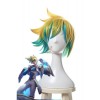 LOL Star Guardian Ezreal Short Golden Mixed Blue Game Cosplay Wigs