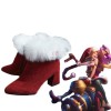 Game LOL Christmas Jinx Red Cosplay Shoes