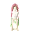 Demon Slayer Kanroji Mitsuri Pink Mixed Green Weave Long Coaplay Wigs
