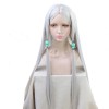 Demon Slayer Rui Spider Mother Silver Long Cosplay Wigs Free Headdress