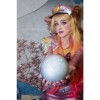 LOL the Nine-Tailed Fox Ahri Long Yellow Mixed Pink Cosplay Wigs ZY277