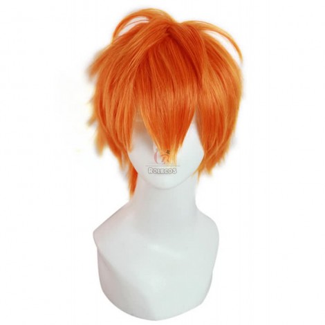 Haikyuu!! Hinata Syouy Short Bright Orange Man Hair Cosplay Wigs