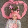 130cm Long Sailor Moon Cosplay Wigs Pink Woman Wigs