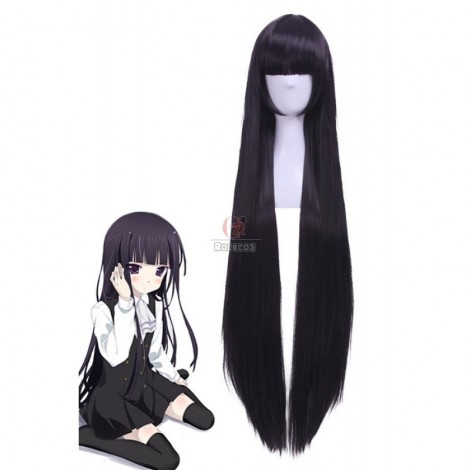 Inu X Boku SS Shirakiin Ririchiyo Long Straight Black Anime Cosplay Wigs